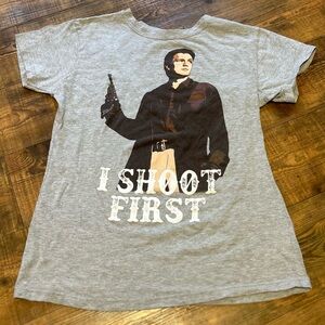 Firefly Mal Reynolds “I Shoot First” Nathan Fillion T-shirt - Youth XL
